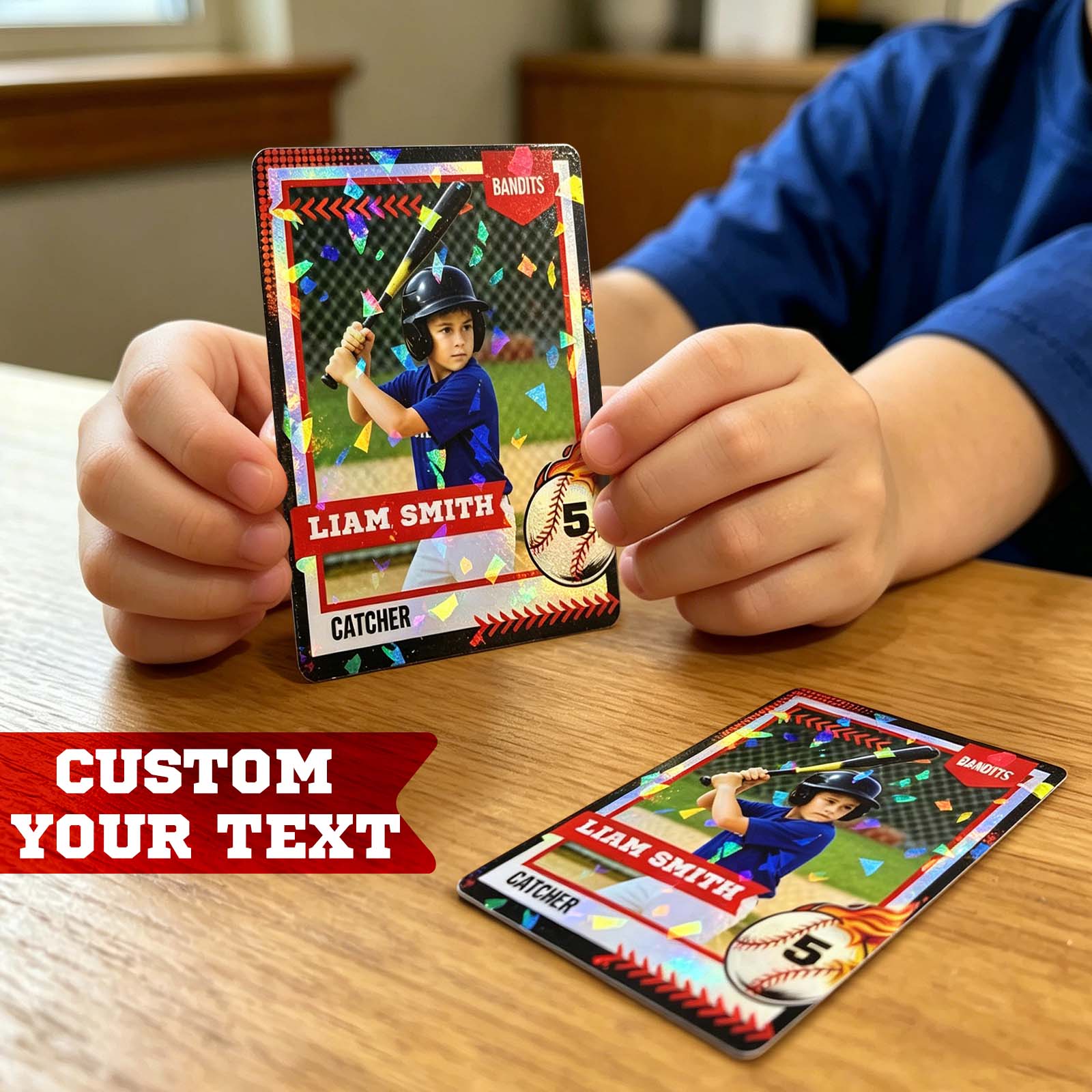 Personalized Holographic Baseball Trading Card, MVP Trading Card, Baseball Team Gifts