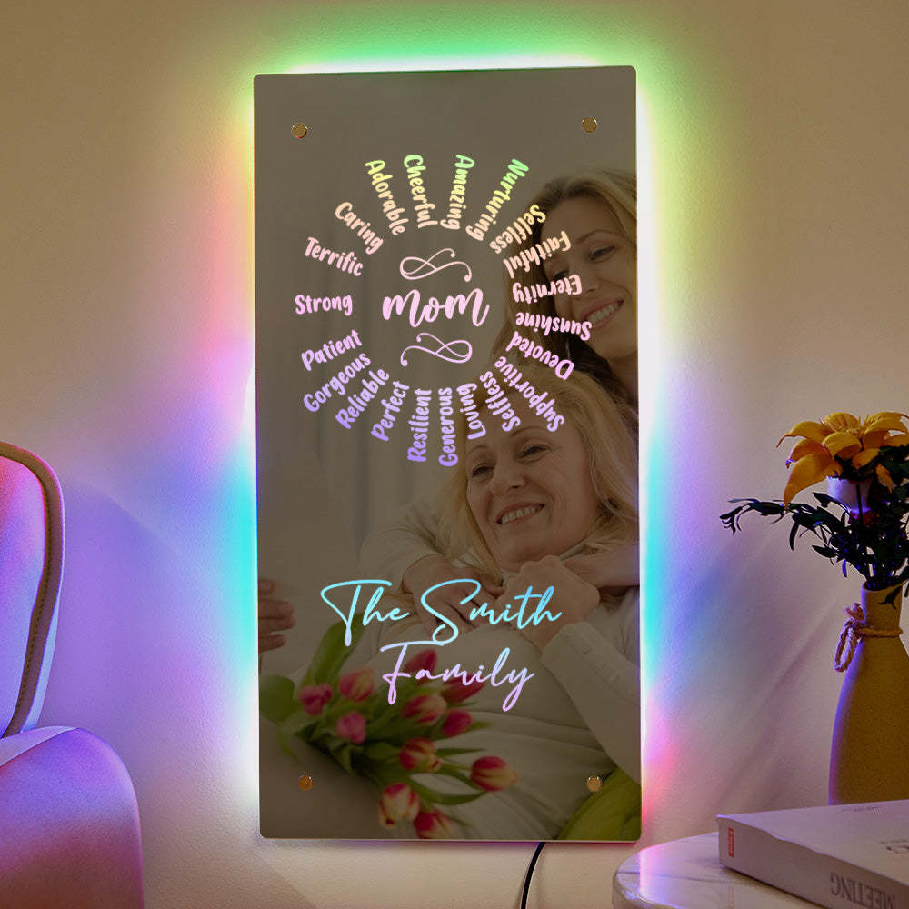 Personalized Name Mirror Light Mother's Day Gift - photomoonlamp