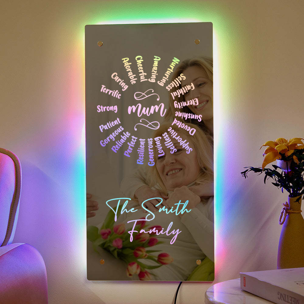 Personalized Name Mirror Light Mother's Day Gift - photomoonlamp