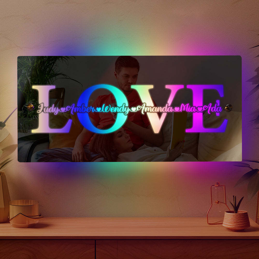 Custom Name Mirror Light Custom Light Love Gift for Couple - photomoonlamp