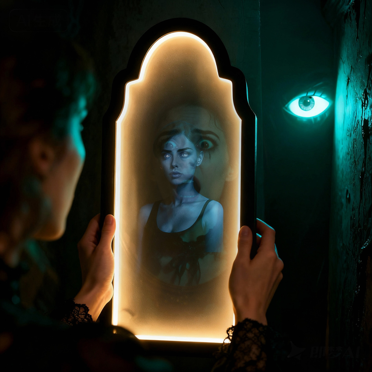 Custom Halloween Haunted Mirror Personalized Face Magic Mirror Gifts For Halloween