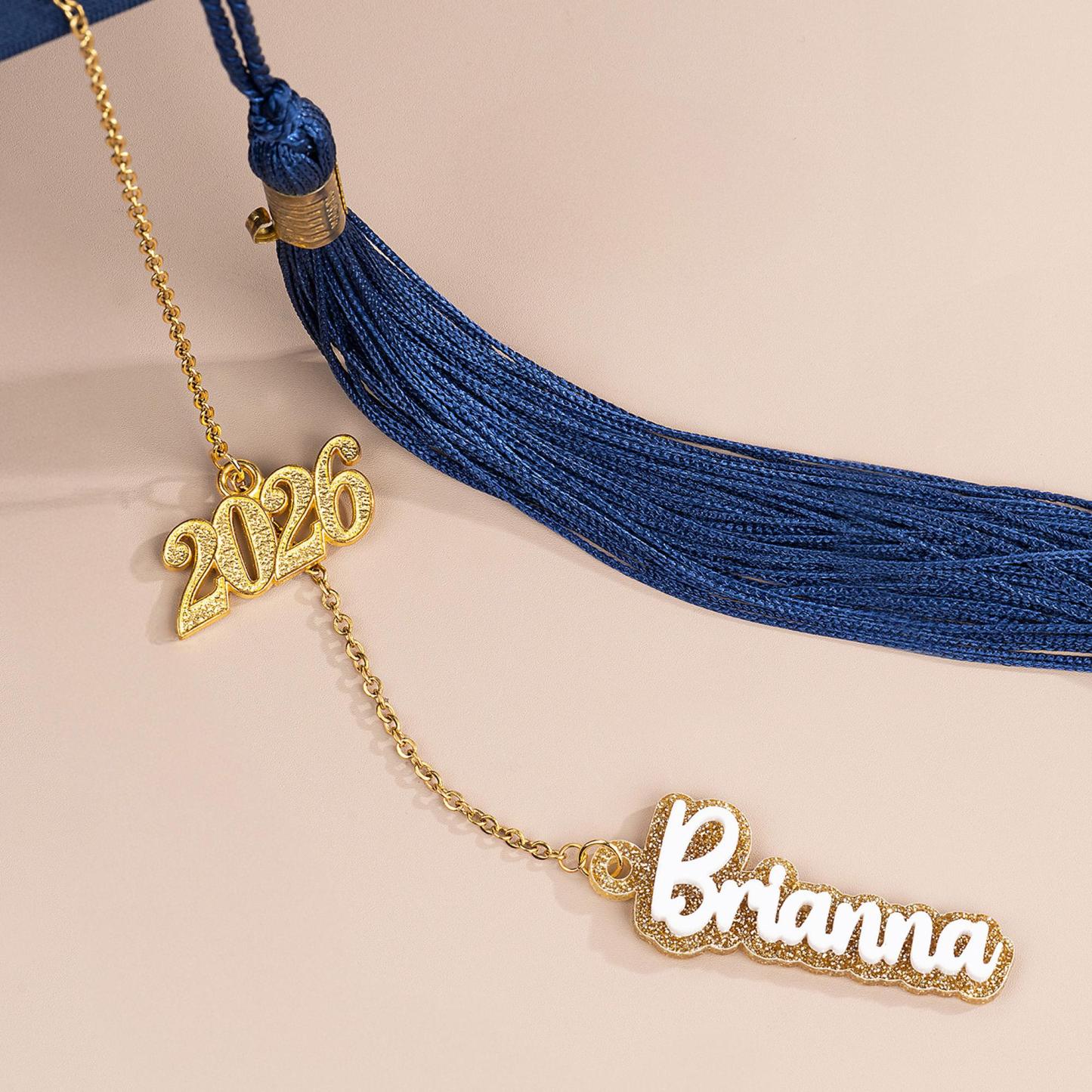 Personalized Graduation 2026 Cap Charm Necklace – Custom Name & Year Acrylic Pendant, Graduation Gift for Her/Him