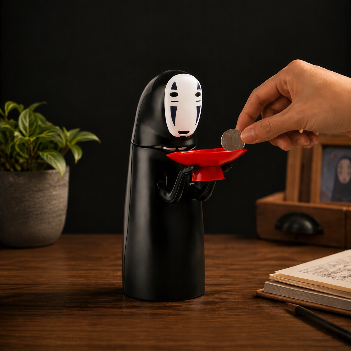 Faceless Man Resin Coin Bank – Cute Savings Money Box Decorative Piggy Bank for Kids & Adults