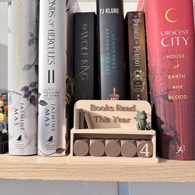 Book Counter, Books Read This Year, Book Lover Gift, Bookshelf Decor, Book Club Gifts, Bookish Library Decor, Bookworm, Reading Challenge