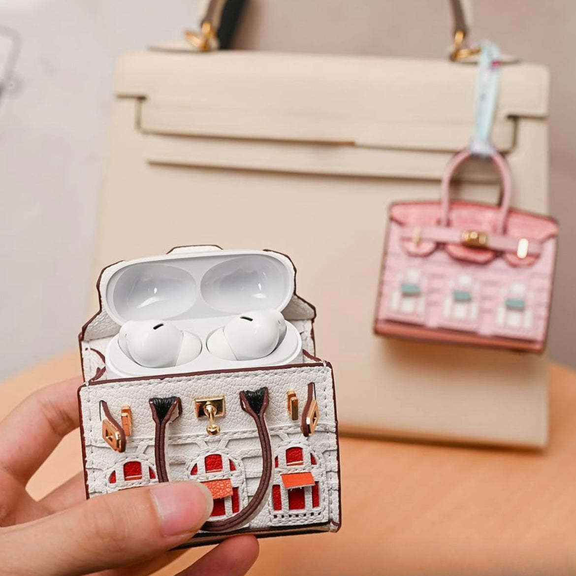 Luxe Bag Charm Mini Bag - shaped Airpods Case Headphones Protective Case Gift for Her