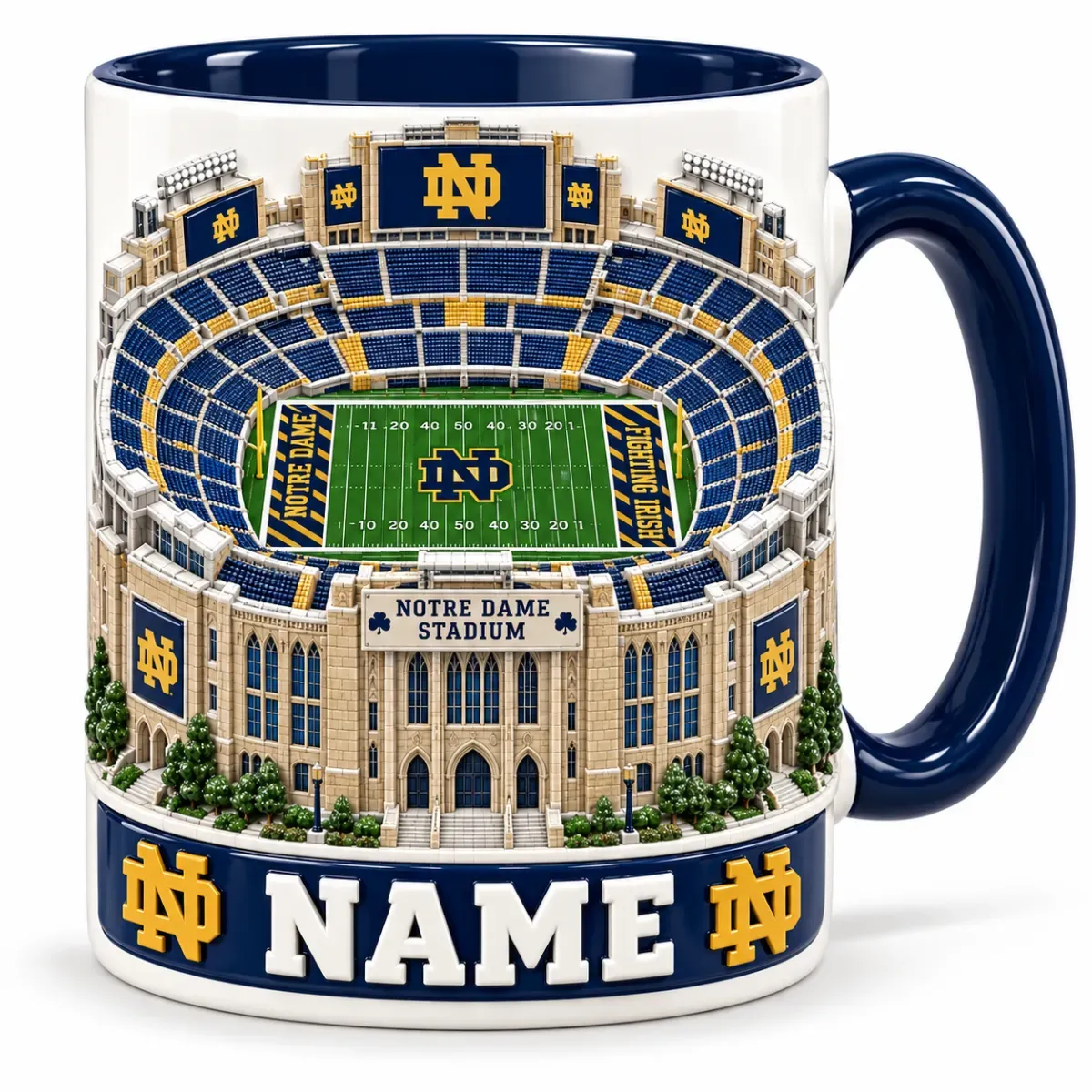 Personalized Stadium Coffee Mug for Football Fans – Gift for College Game Day, Birthday, or Graduation 2D Look 3D Pop