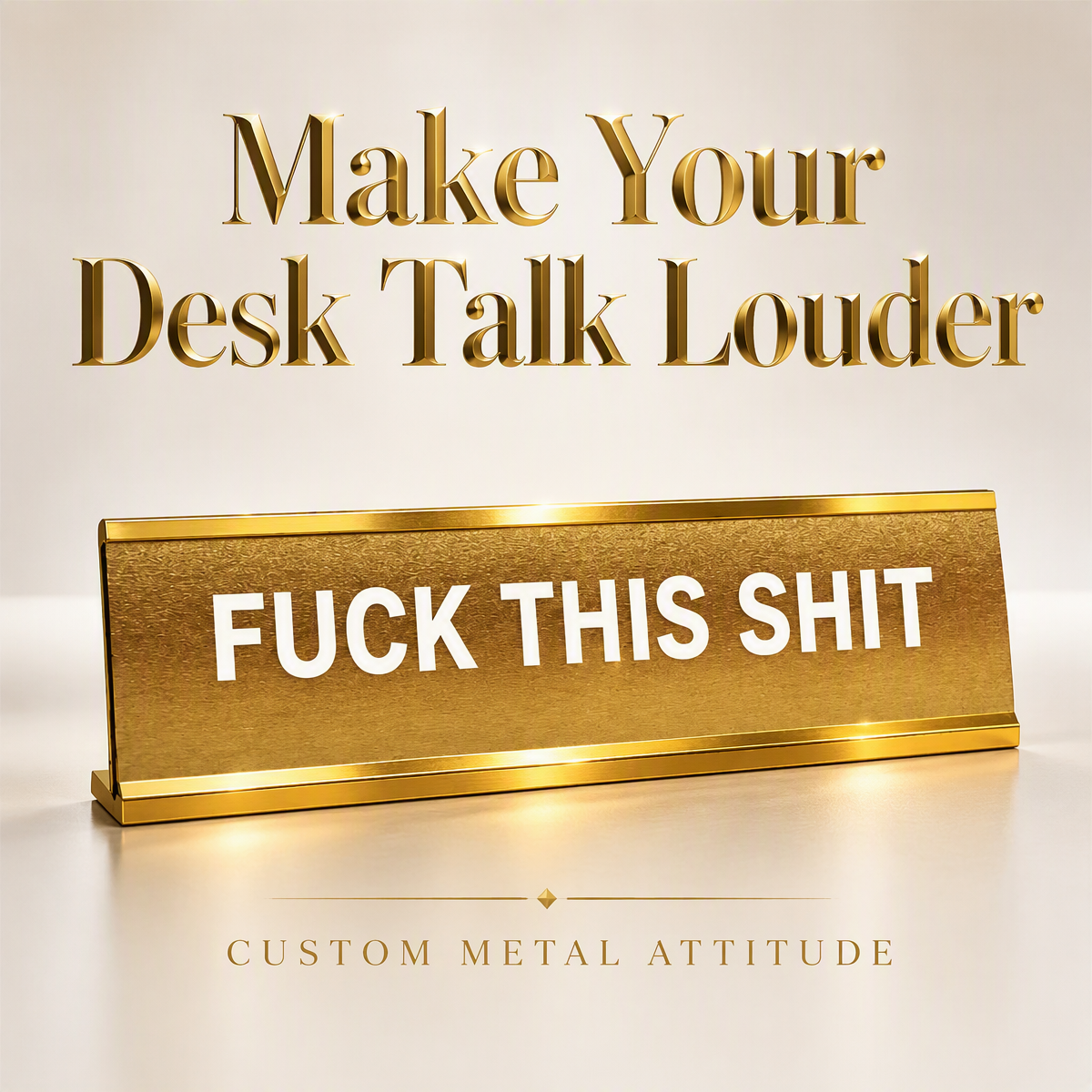 Funny Rude Office Name Plate Fucking Shit Desk Sign Sarcastic Workplace Humor Gift for Coworkers, Boss & Managers