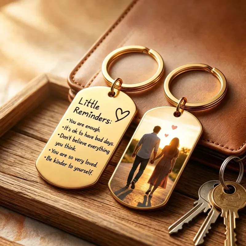 Inspirational Little Reminders Keychain Standard Inspirational Little Reminders Keychain Stainless Steel Dog Tag Gifts for Friends