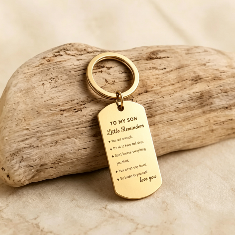 Daily Reminders Custom Engraved Keyring,To My Son or Daughter, Motivational Quote Keychain, Inspirational Keepsak Gift