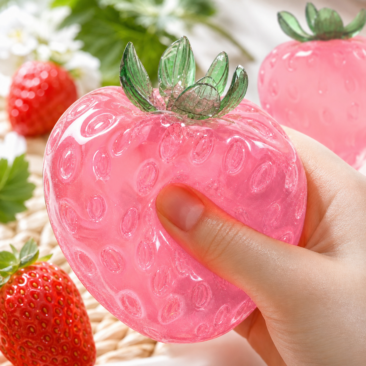 Strawberry Hand Cream - Moisturizing Coconut Oil & Vaseline Repair