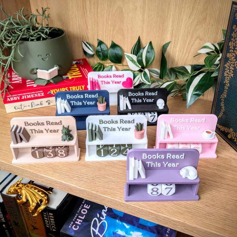 Book Counter, Books Read This Year, Book Lover Gift, Bookshelf Decor, Book Club Gifts, Bookish Library Decor, Bookworm, Reading Challenge