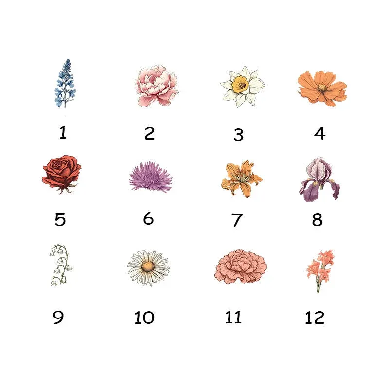 A Growing Love from Grandma's Garden - Personalized Birth Flowers LED Night Light Mother's Day Birthday Gift