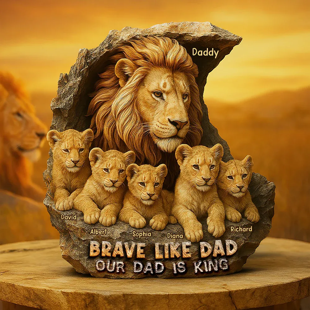 Lion Dad Plaque - Personalized Gifts For Father Father 's Day Gifts