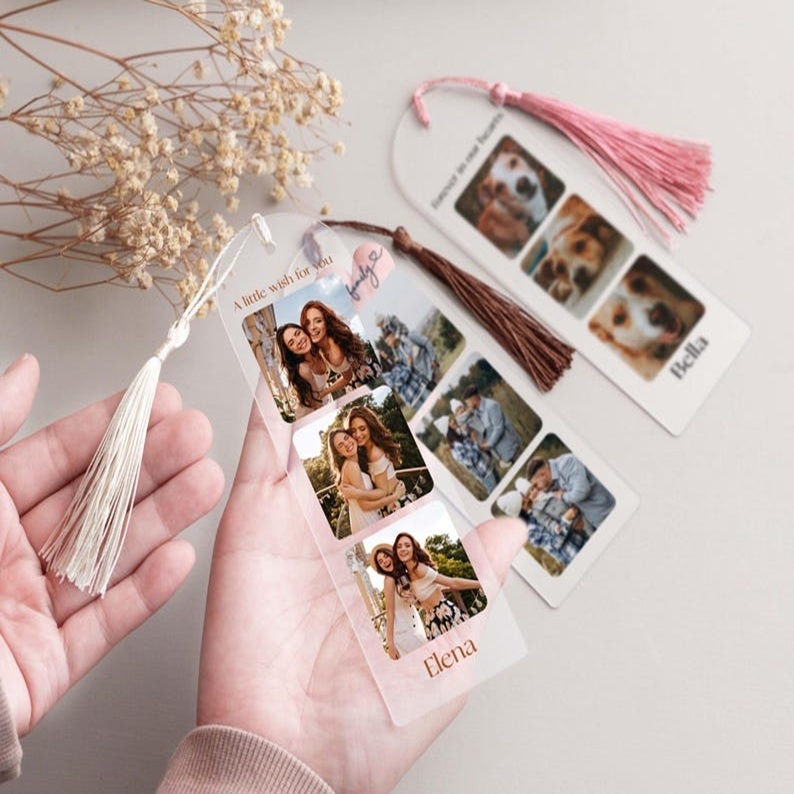 Personalized Bookmark with Picture, Valentines Day Gift, Reading Gift, Photo Gift, Love Read, Gift for Her, Custom Photo Acrylic Bookmark