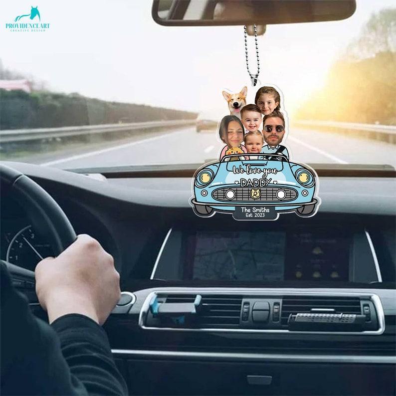 Custom Photo Drive Safe Daddy Ornament for Car, Personalized Birthday Gift Idea for Daddy, Customized Funny Baby Picture Acrylic Hanger