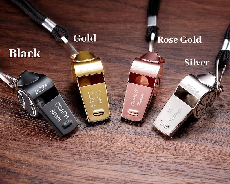 Personalised Whistle with Engraving, Custom Sport Gift for Football Basketball Volleyball Soccer Baseball Coach, Teacher Appreciation Gift - PhotoMoonLamp