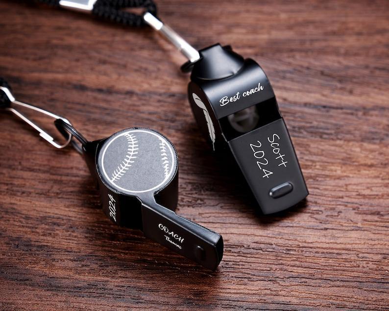 Personalised Whistle with Engraving, Custom Sport Gift for Football Basketball Volleyball Soccer Baseball Coach, Teacher Appreciation Gift - PhotoMoonLamp