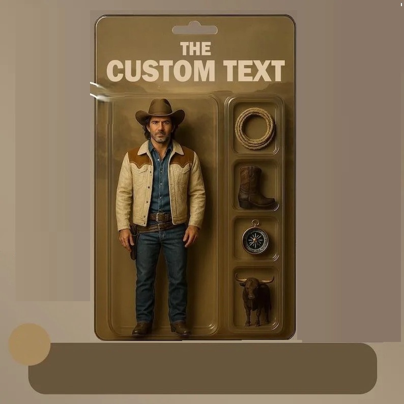 Custom Full Body Action Figure Portraits | Personalized Toy Box Art | Custom Photo Frame Decorations | Hunter Style