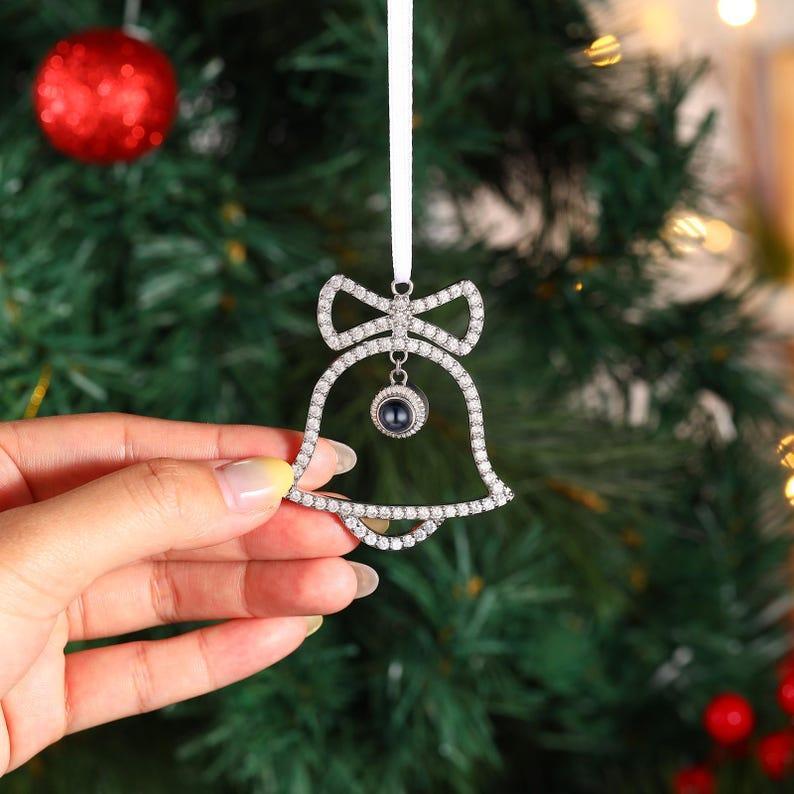Personalized Christmas Decoration Photo Ornament,Christmas Tree Hanging,Photo Projection Pendant,Gifts for Family Mom Dad Friends