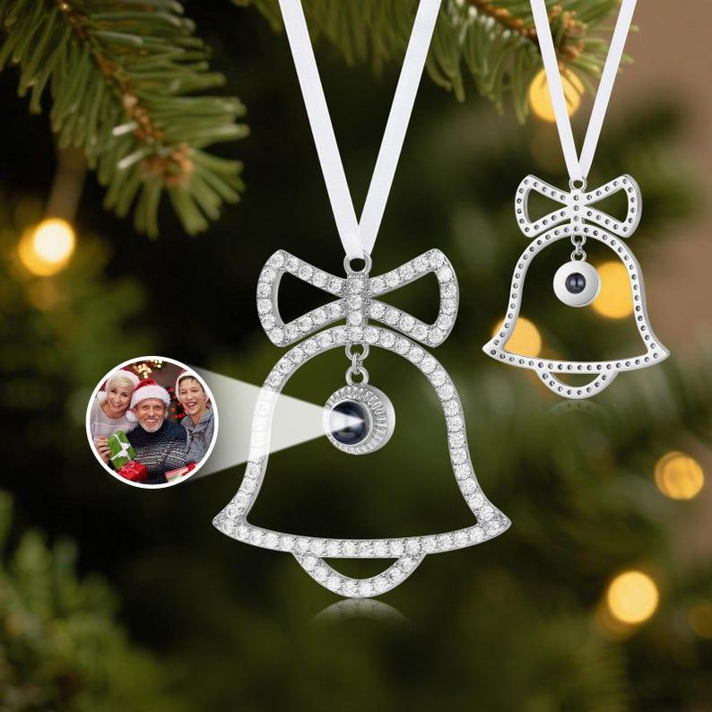Personalized Christmas Decoration Photo Ornament,Christmas Tree Hanging,Photo Projection Pendant,Gifts for Family Mom Dad Friends