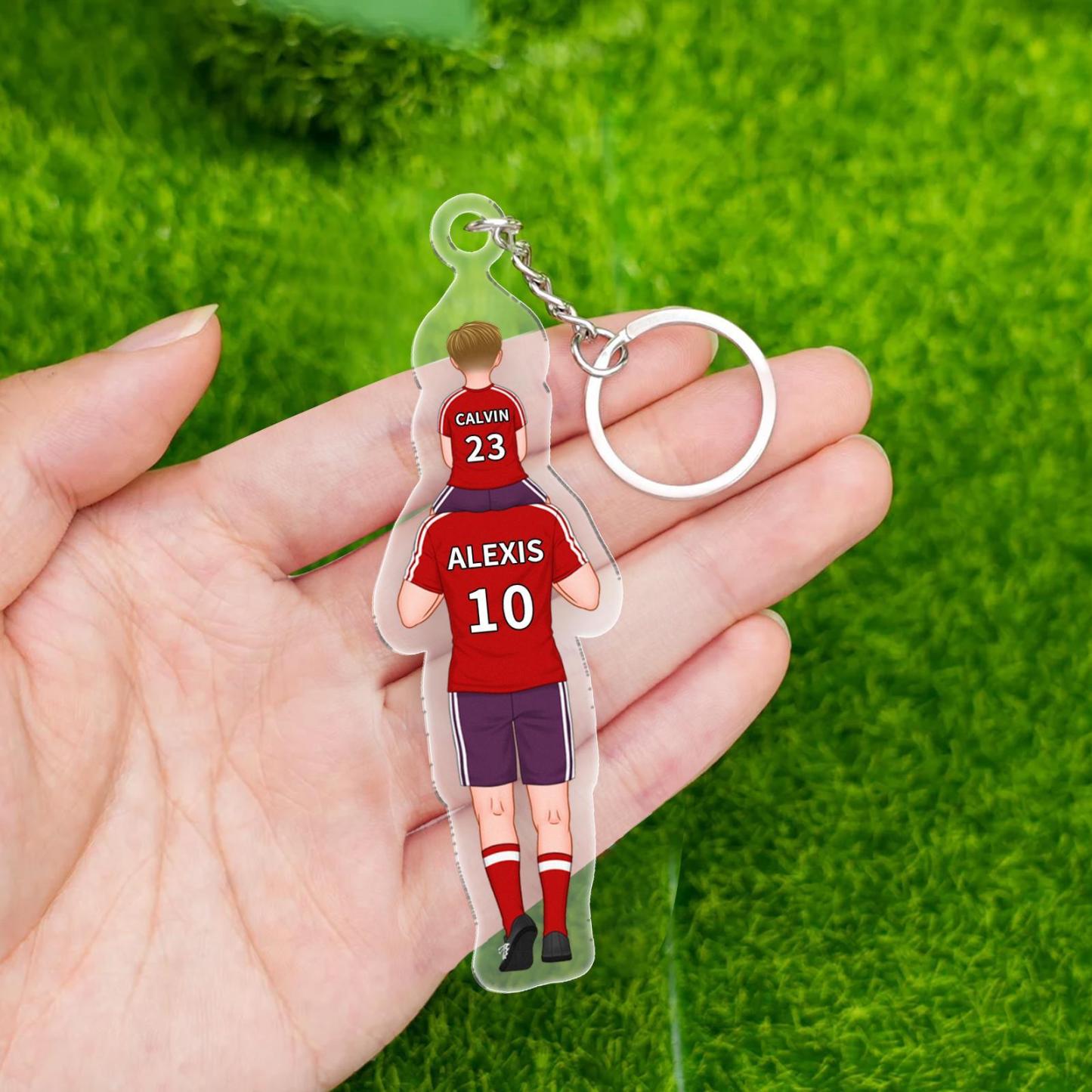 Daddy's Team Keychain for Dad, Custom Car Hanger,Acrylic Football Team Keyring for Dad, Grandad Keyring,Gift for Husband, Father's Day Gifts - PhotoMoonLamp
