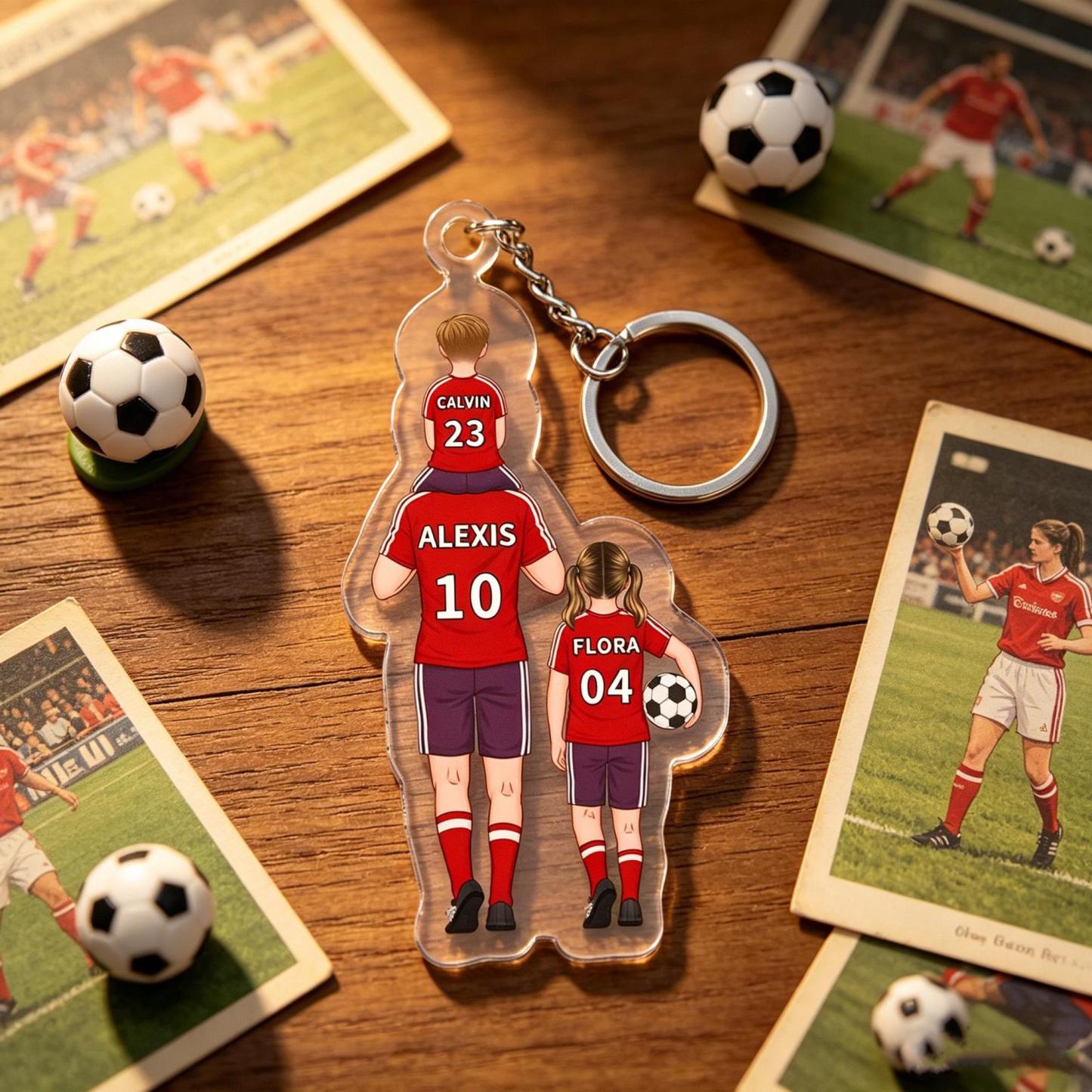 Daddy's Team Keychain for Dad, Custom Car Hanger,Acrylic Football Team Keyring for Dad, Grandad Keyring,Gift for Husband, Father's Day Gifts - PhotoMoonLamp