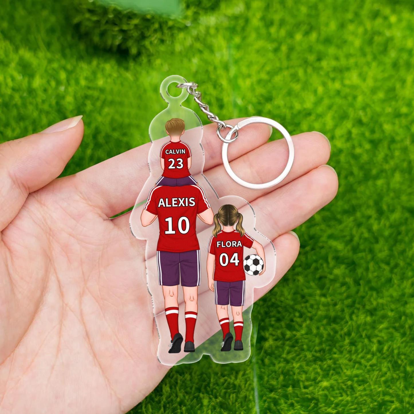 Daddy's Team Keychain for Dad, Custom Car Hanger,Acrylic Football Team Keyring for Dad, Grandad Keyring,Gift for Husband, Father's Day Gifts - PhotoMoonLamp