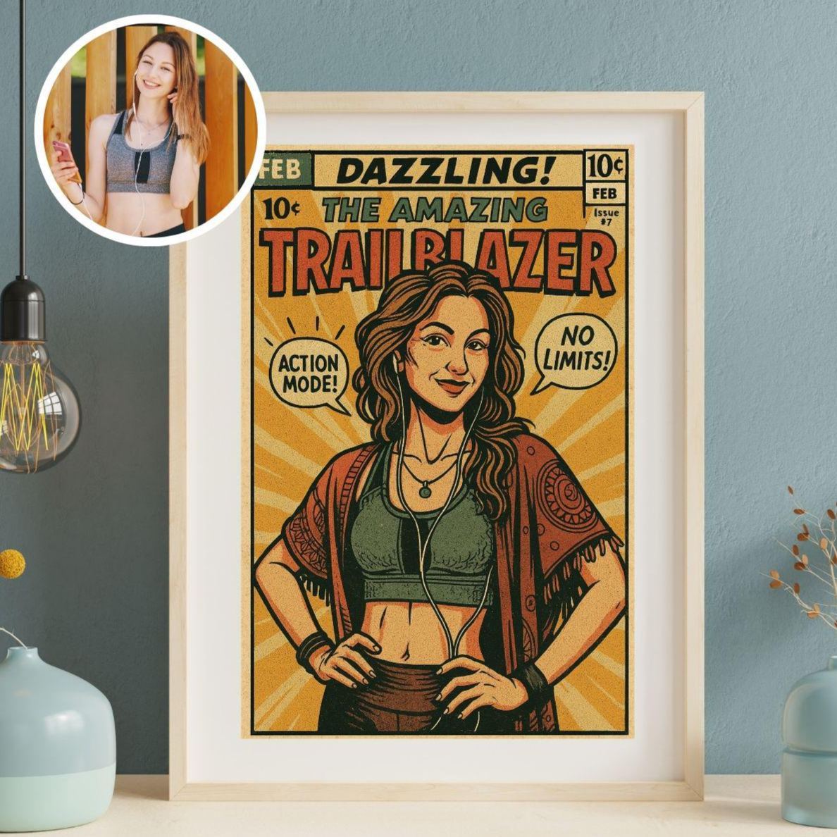 Personalized Retro Comic Book Cover Portrait from Photo | Vintage Retro Style Art Gift for Friends or Couples