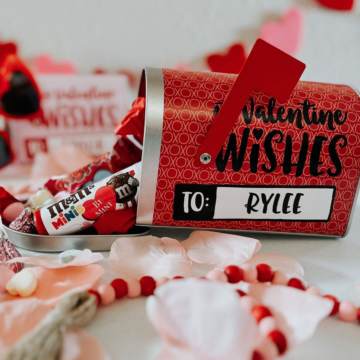 Hugs, Kisses & Valentine Personalized Valentine’s Day Treat Mailbox