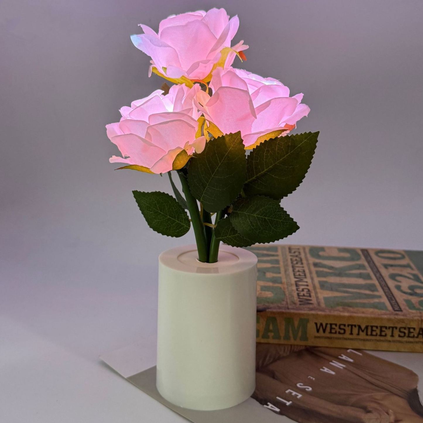 Artificial Flower Night Light Decorative Fake Flower Lamp, Desk Plant Light for Bedroom, Romantic Ambient Table Lamp Gift