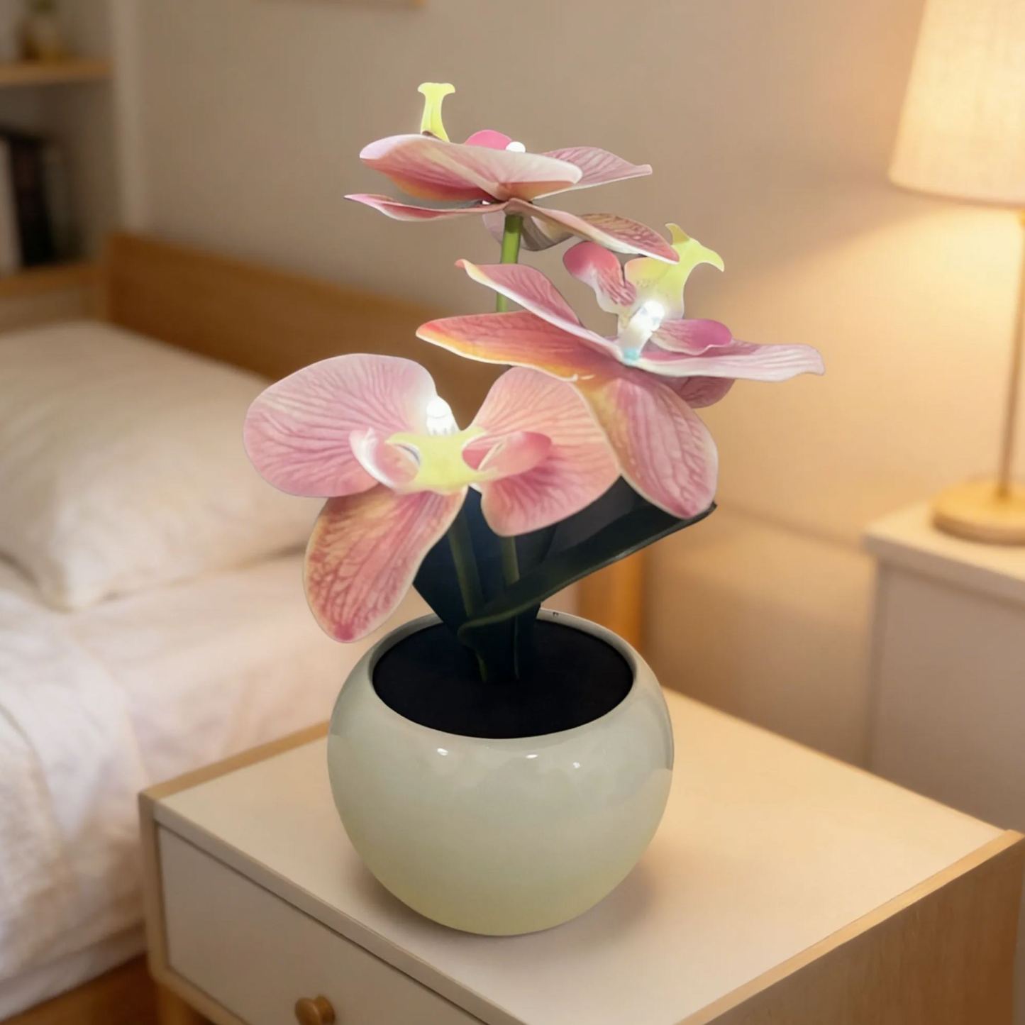 Artificial Orchid LED Night Light  Butterfly Orchid Flower Table Lamp, Decorative Plant Light for Bedroom Desk Decor