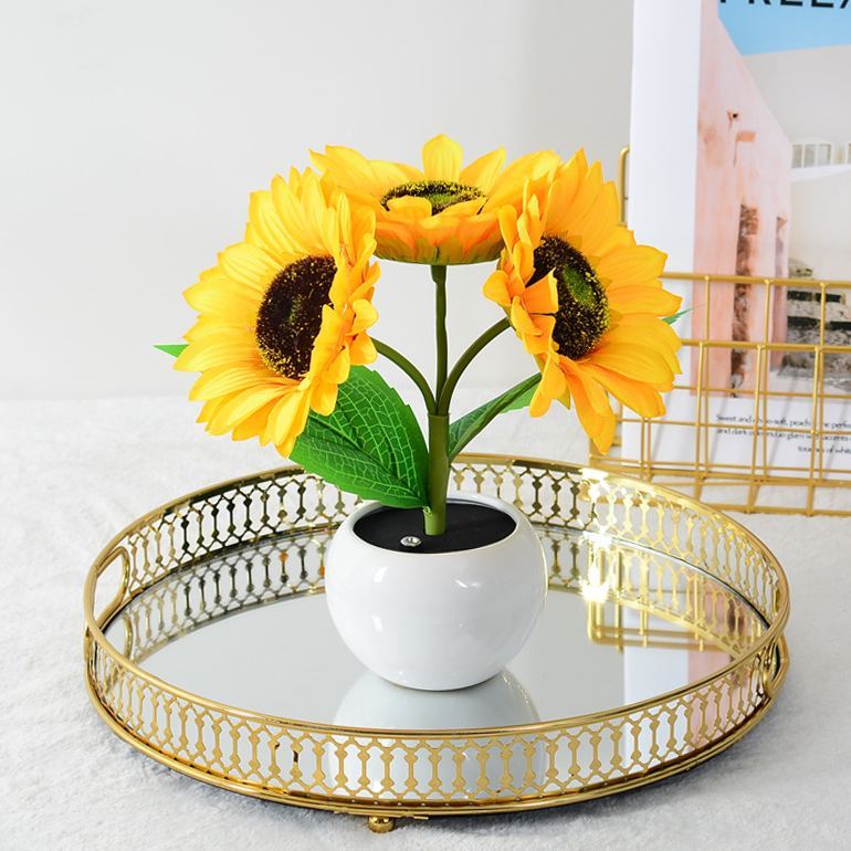 LED Sunflower Night Light  Artificial Sunflower Table Lamp Decorative Flower Light for Bedroom Desk Home Decor