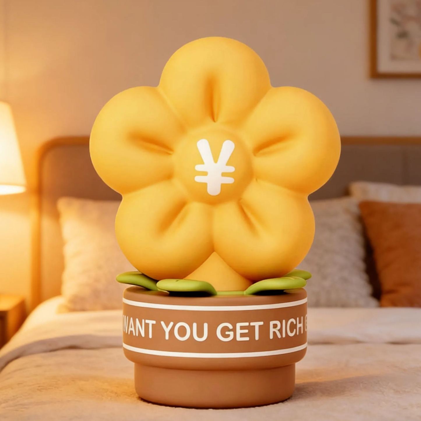 Creative "Money Flower" Night Light | USB Rechargeable Tap Control Lamp | Soft Silicone LED Bedside Light
