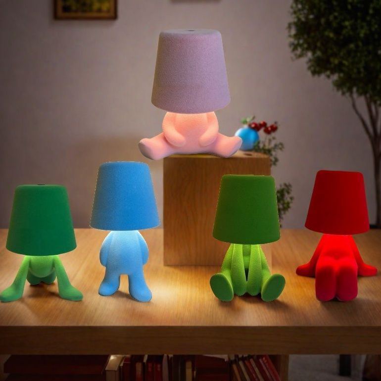 Thinker Statue Night Light Color Changing LED Table Lamp Touch Control Rechargeable Ambient Light DIY Decorative Lamp