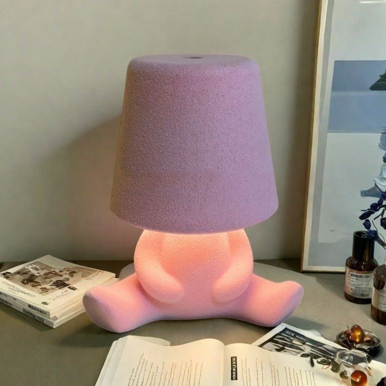 Thinker Statue Night Light Color Changing LED Table Lamp Touch Control Rechargeable Ambient Light DIY Decorative Lamp