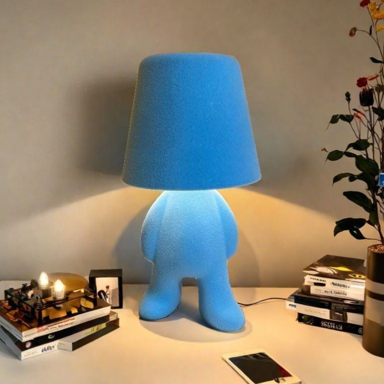 Thinker Statue Night Light Color Changing LED Table Lamp Touch Control Rechargeable Ambient Light DIY Decorative Lamp