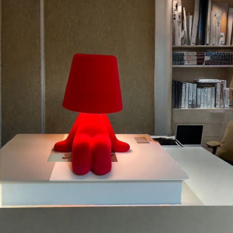 Thinker Statue Night Light Color Changing LED Table Lamp Touch Control Rechargeable Ambient Light DIY Decorative Lamp