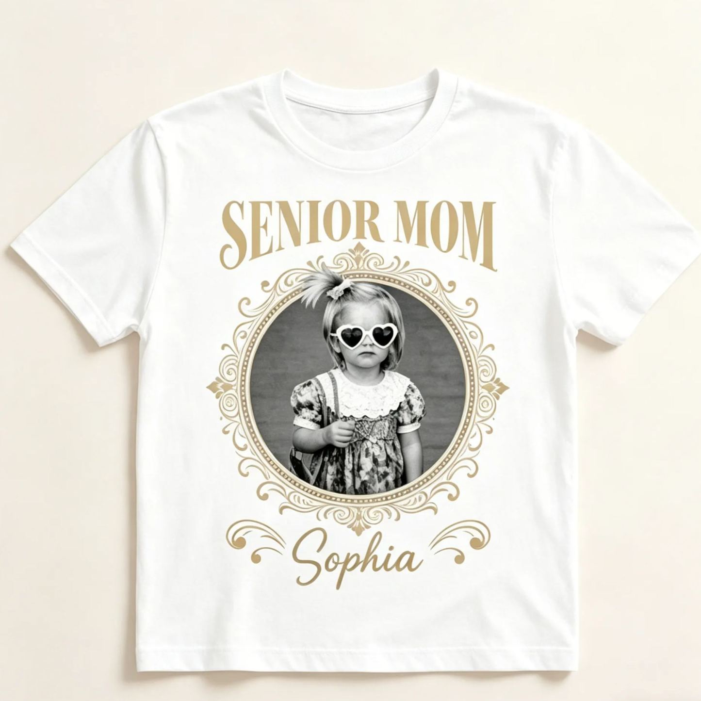 Custom Vintage Photo And Year Senior - Personalized Shirt Mother's Day Gift For Mom Father's Day Gift For DAD - PhotoMoonLamp