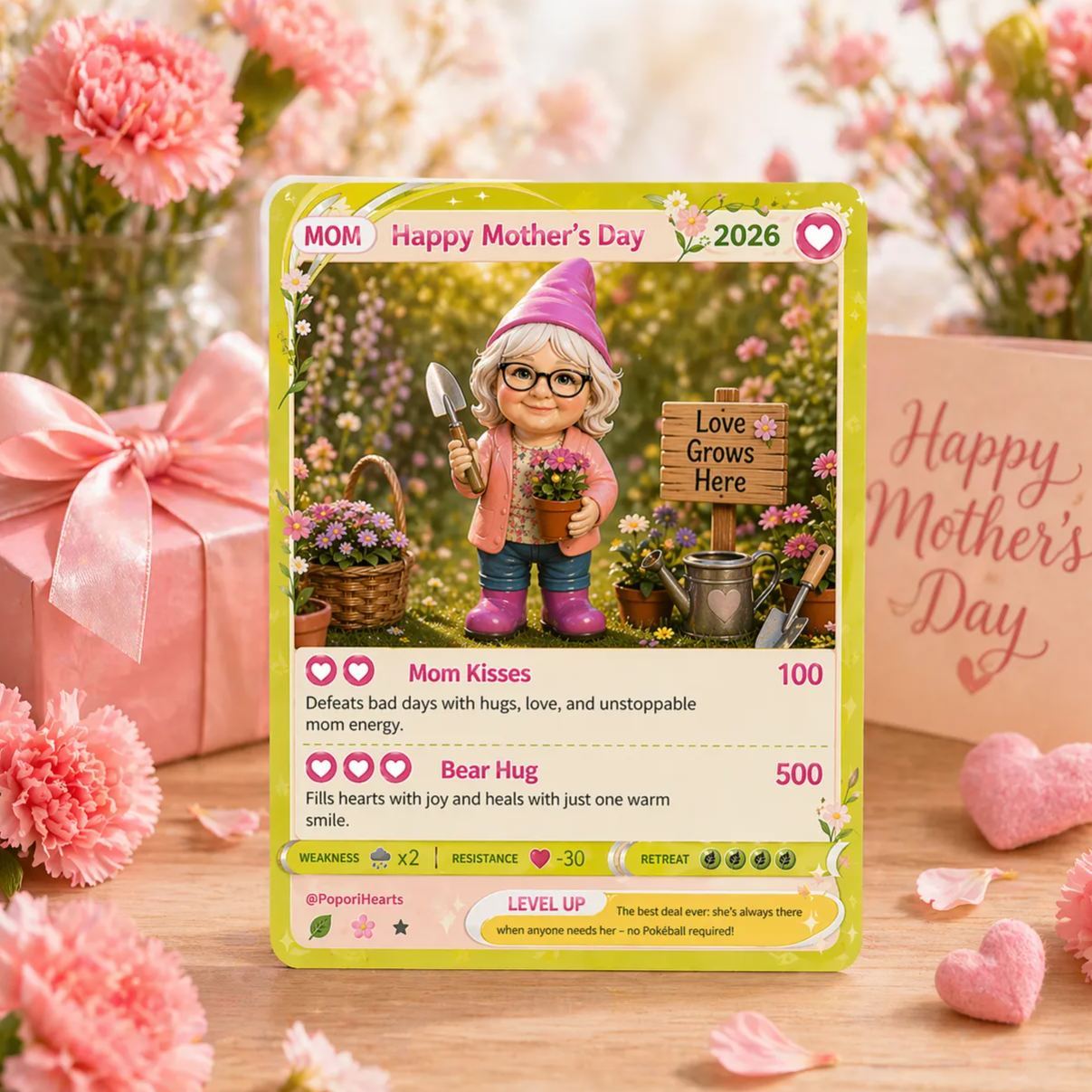 Mother's Day Gifts for Mum Grandma Custom Graden Theme Card, Custom Gift Card, Gift For Mum Custom Poke Present