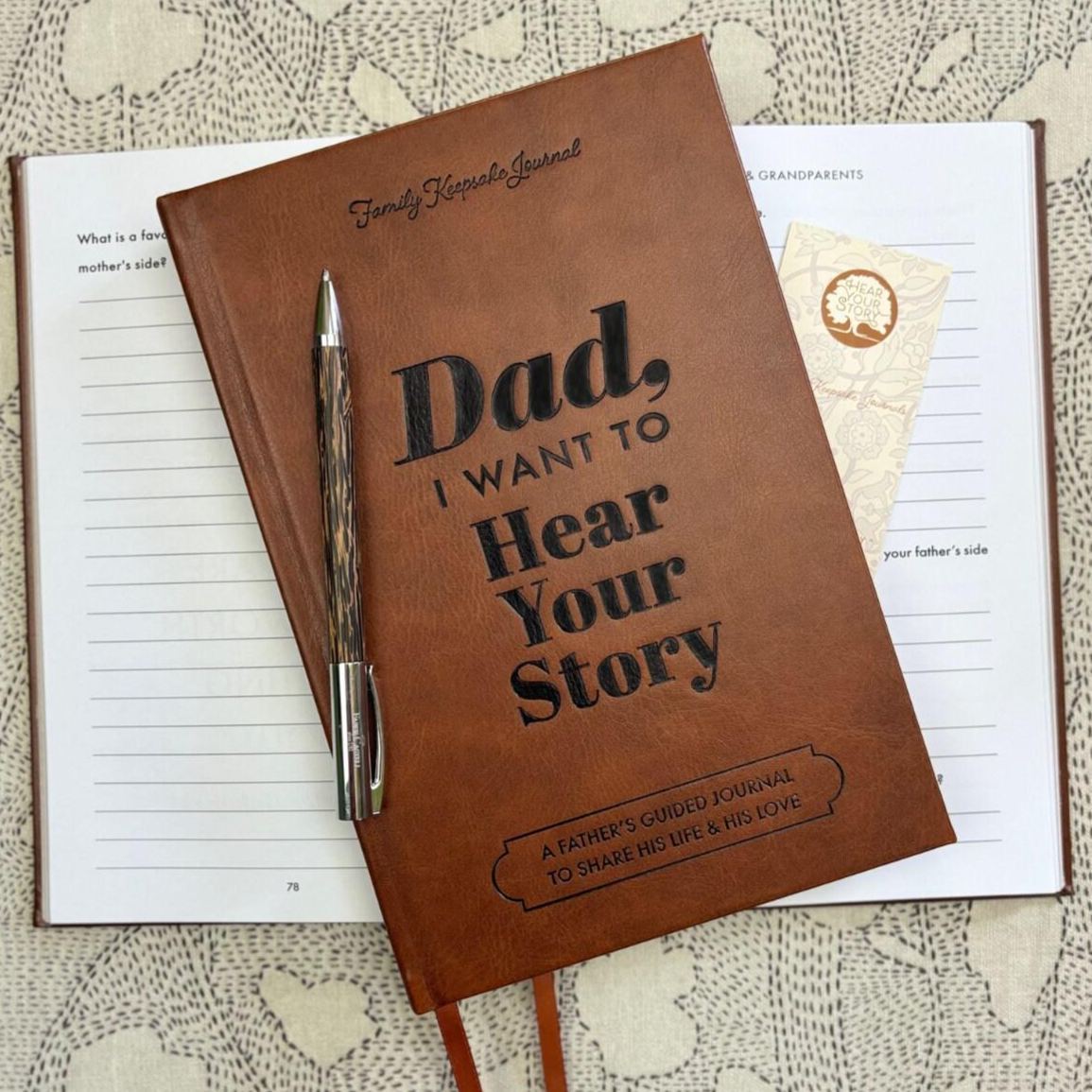 Dad's History Journal: Leather-Wrapped Hardcover with Gold Foil - A Gift for Your Dad