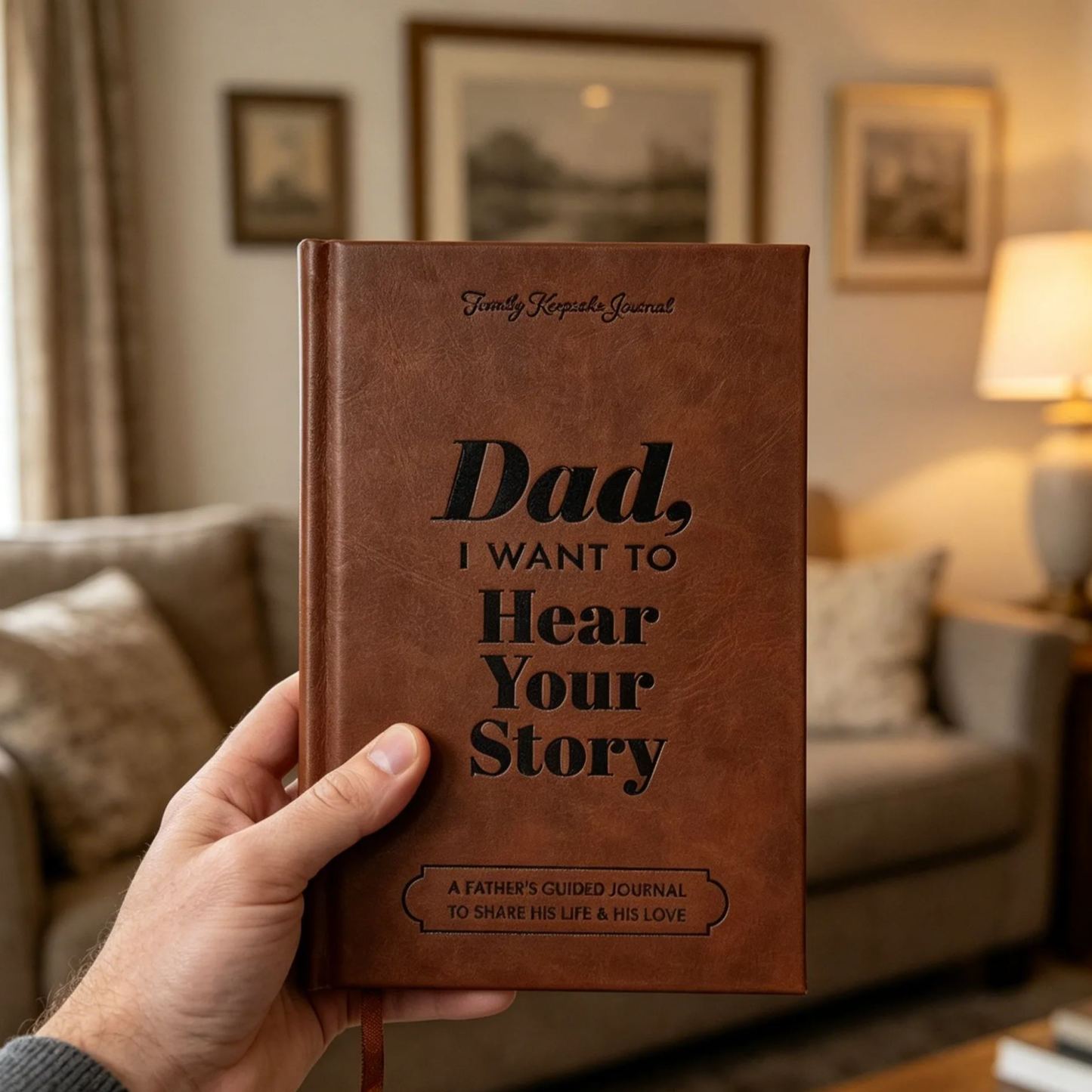 Dad's History Journal: Leather-Wrapped Hardcover with Gold Foil - A Gift for Your Dad