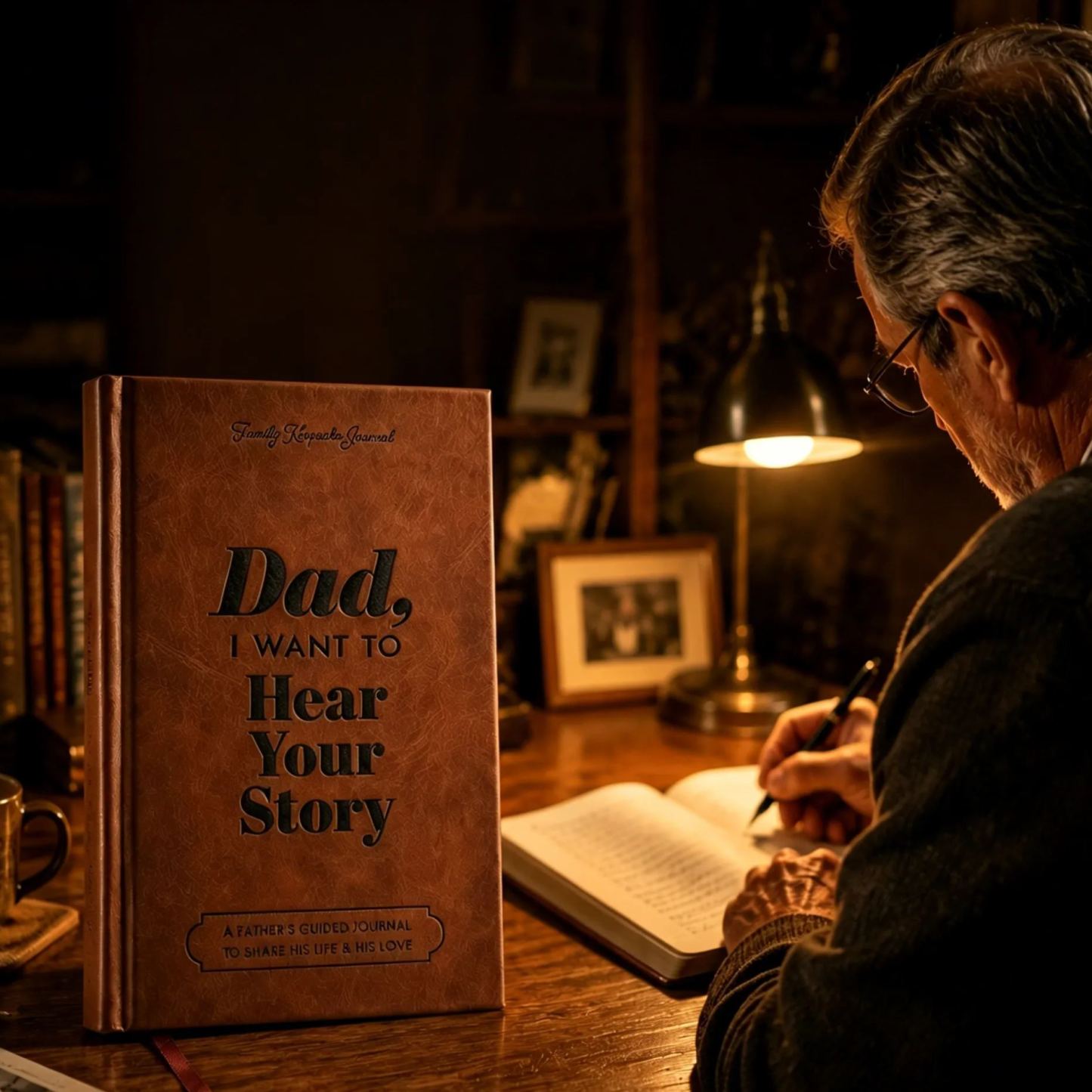 Dad's History Journal: Leather-Wrapped Hardcover with Gold Foil - A Gift for Your Dad