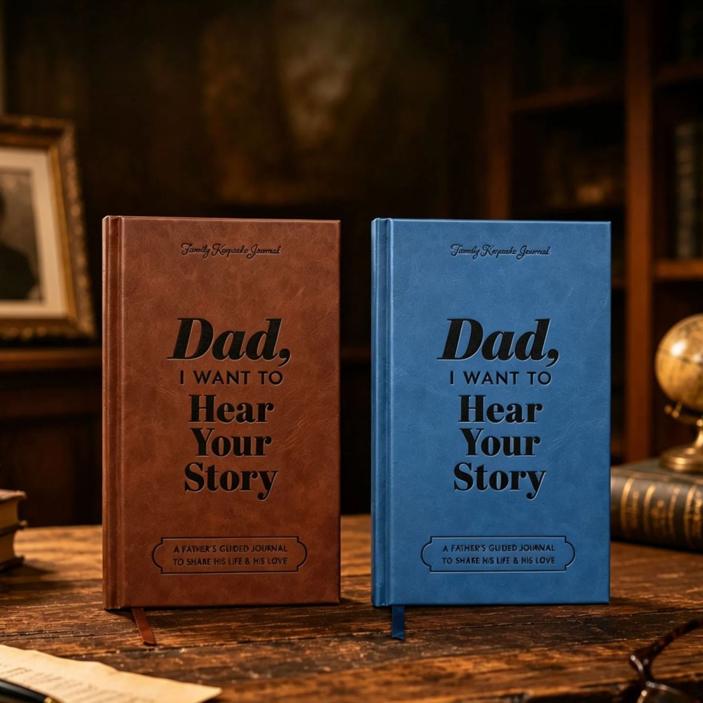 Dad's History Journal: Leather-Wrapped Hardcover with Gold Foil - A Gift for Your Dad