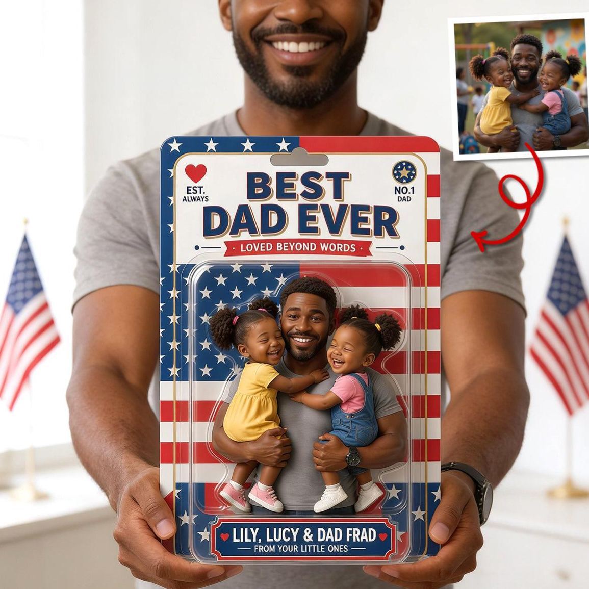 Custom Photo Best Dad Ever Acrylic Plaque - Personalized Gifts For Dad