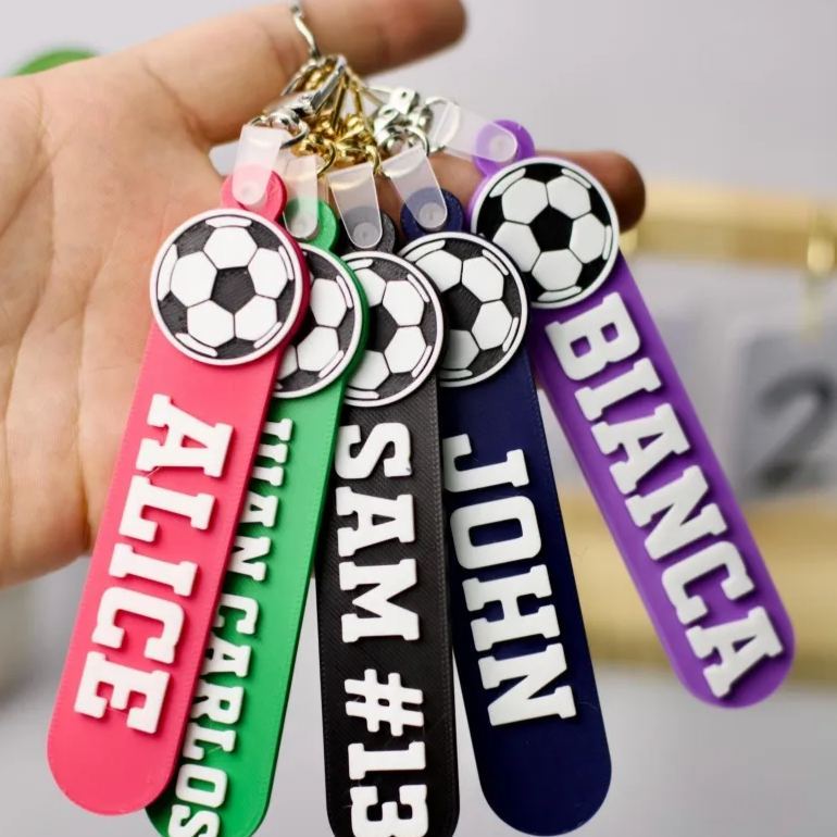 Sport Soccer Tournament Bag Tag: Custom 3D Printed Personalized Keychain, Custom Soccer, Personalized Soccer, Bag Tag Soccer, Sport Soccer - PhotoMoonLamp
