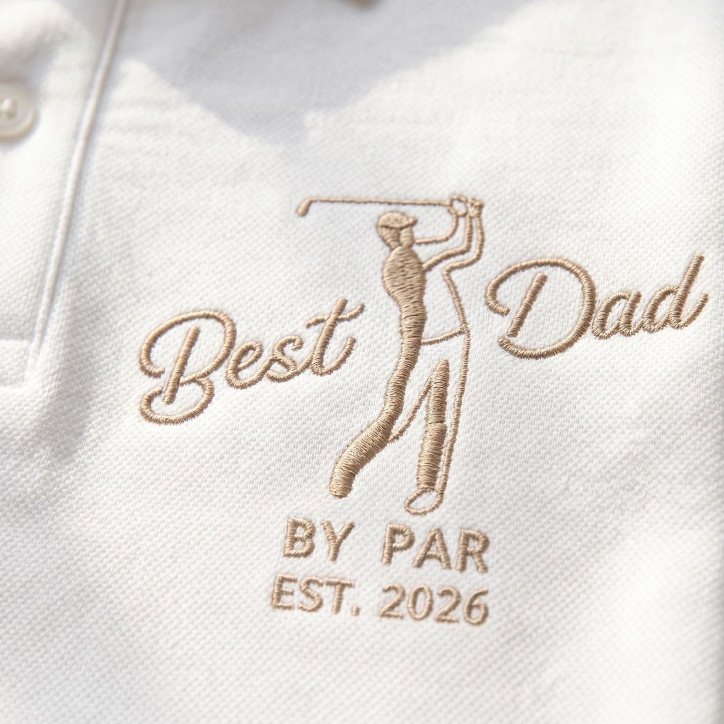 Golf Father Polo Shirt, Embroidery Best Dad By Par Polo Shirt, Dad Golf Shirt Gift for Fathers Day, Daddy Birthday Gift, Golf Player Tee