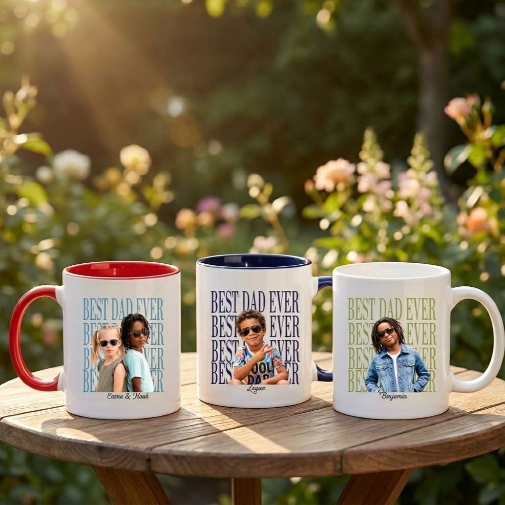 Custom Baby Photo Dad Mug,Personalized Best Dad Ever Cup,Father's Day Keepsake,Gift for Dad,Best Dad Ever Mug,Father's Day,New Dad Gift
