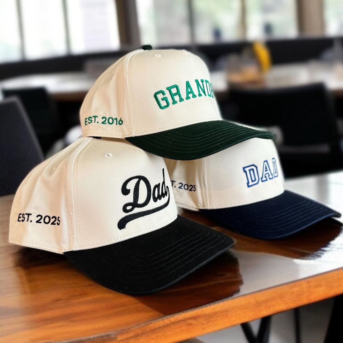 Custom Dad Hat - Personalized Embroidered Cap With Date - Fathers Day Gift - Gift for Husband - Gifts for New Dads - Grandpa Present - PhotoMoonLamp