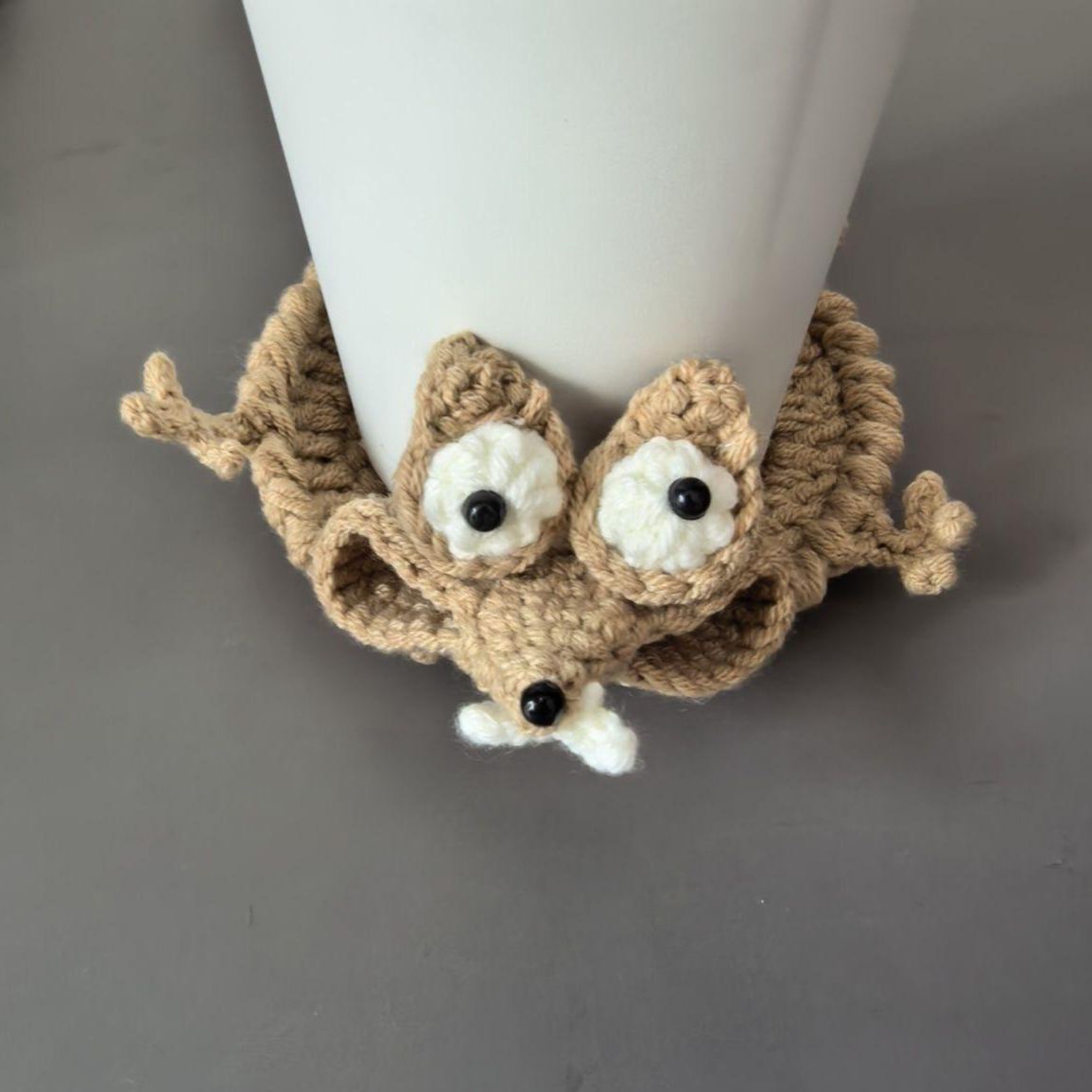 Cute Crochet Animal Coaster Handmade Knitted Squirrel Frog Lizard Cup Coaster Creative Cotton Drink Mat Desk Decor Gift
