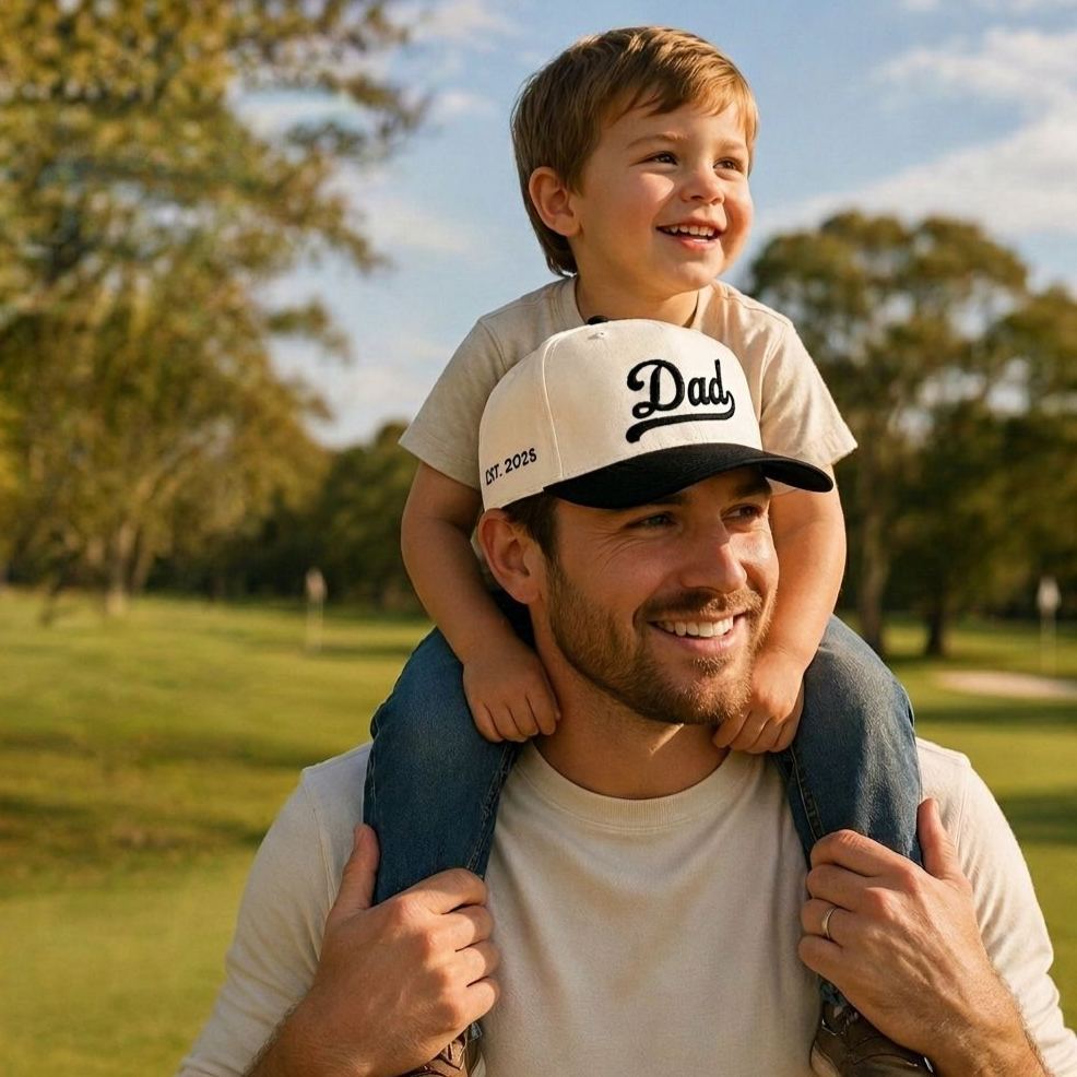 Custom Dad Hat - Personalized Embroidered Cap With Date - Fathers Day Gift - Gift for Husband - Gifts for New Dads - Grandpa Present - PhotoMoonLamp